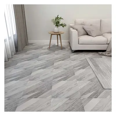 vidaXL 55x Self-adhesive Flooring Planks PVC 5.11 mÂ² Grey Striped Floor Tile