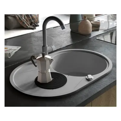 Granite Kitchen Sink Single Basin Oval Grey