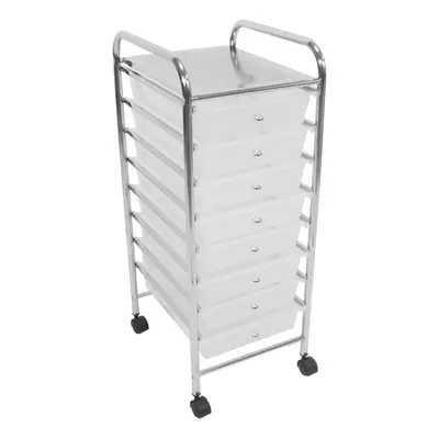 Premier Housewares White Plastic Drawers Trolley