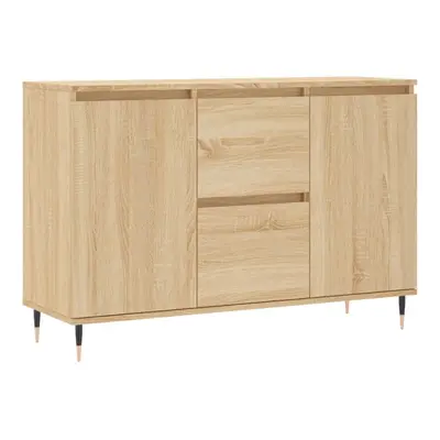 (sonoma oak) vidaXL Sideboard Storage Cabinet Cupboard Side Cabinet White Engineered Wood