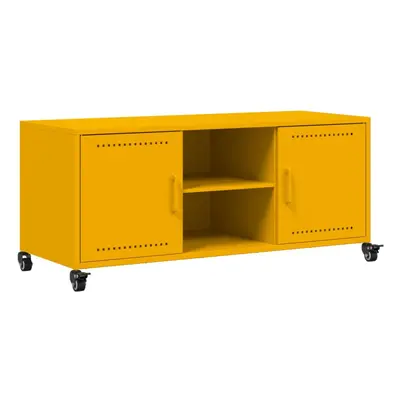 vidaXL TV Cabinet Media TV Unit TV Stand Mustard Yellow Cold-rolled Steel