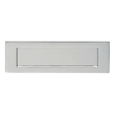 Inward Opening Letterbox Plate 258mm Fixing Centres x 80mm Polished Chrome