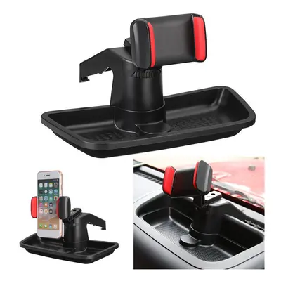 Universal Degree Rotation Car Dashboard Phone Holder Stand with Storage Box