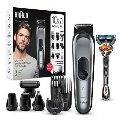 Braun All-in-one Trimmer MGK7221, 10-in-1 Beard Trimmer for Men, Hair Clipper, For Face, Hair, B