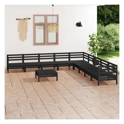 vidaXL Garden Lounge Set Outdoor Lounge Set Piece Solid Wood Pine Black