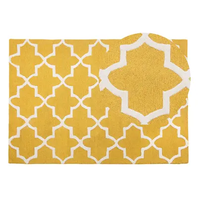 Wool Area Rug x cm Yellow SILVEN