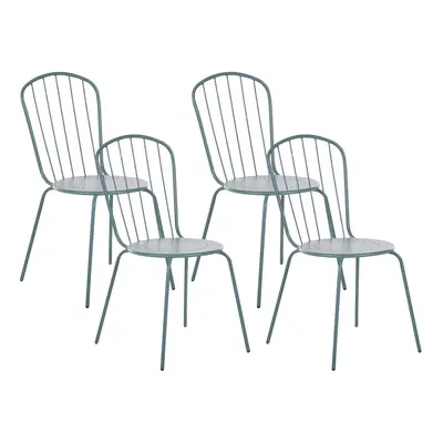 Set of Garden Chairs CALVI Metal Light Blue