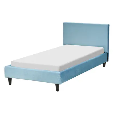 Bed FITOU x cm (EU Single) Velvet Light Blue