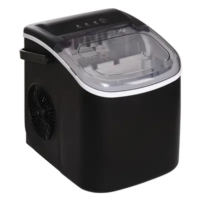 HOMCOM Ice Maker w/ Ice Scoop Basket 12Kg in Hrs Cubes Ready in 6-12Mins