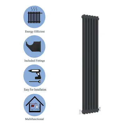 (Black, 1800*290mm) Cast Iron Style Radiators