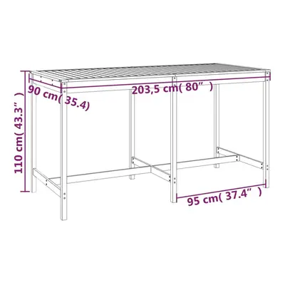 (natural douglas, 203.5 x x cm) vidaXL Garden Table Outdoor Table Patio Wooden Dining Table Soli