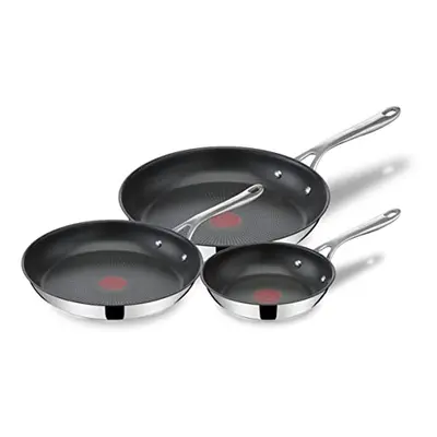 Tefal E304S344 Jamie Oliver Set x Frying Pan, 20-24-28 cm, Stainless Steel