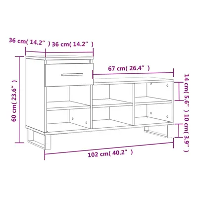 (smoked oak) vidaXL Shoe Cabinet Shoe Cupboard Shoe Storage Rack Shelf Engineered Wood