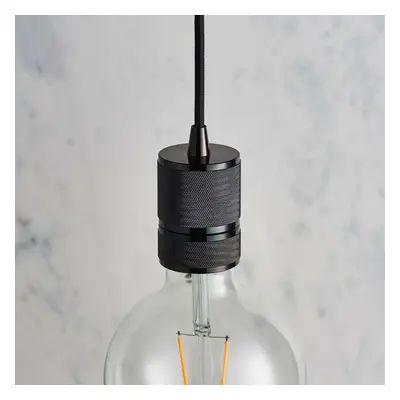 Hanging Ceiling Pendant Light & Rose Kit Black Chrome Industrial Adjustable Lamp