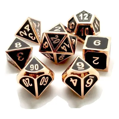 Solid Metal Polyhedral Dice Role Playing RPG Set With Bag Multisided