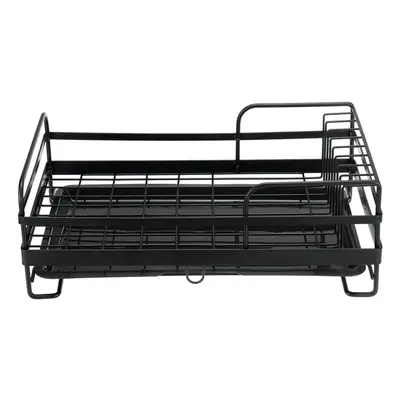 (Black) Drying Tableware Storage Shelf Kitchen Tableware Storage Rack Multifunctional Dish Drain