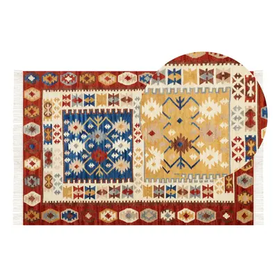 Wool Kilim Area Rug x cm Multicolour VOSKEHAT