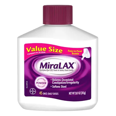 MiraLAX Laxative Powder for Gentle Constipation Relief, #1 Dr. Recommended Brand, Dose Polyethyl