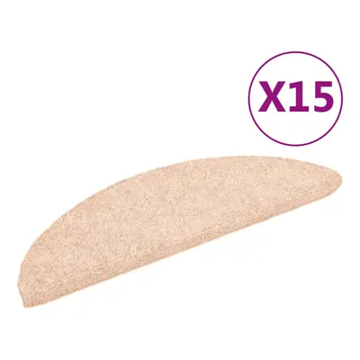 vidaXL 15x Self-adhesive Stair Mats Needle Punch 56x17x3cm Brown Tread Rugs