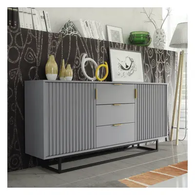 Sideboard 140cm Waved Doors Creative Furniture - Dark Grey