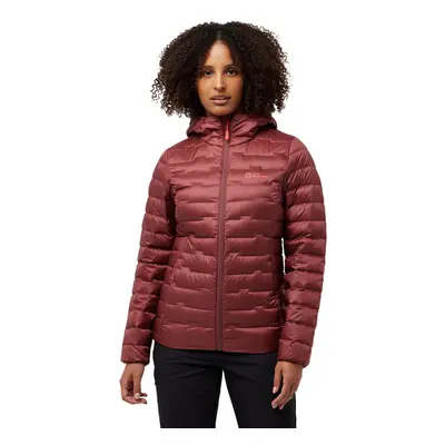 (L, Red Ochre) Jack Wolfskin Womens Passamani Down Water-Repellent Hooded Jacket