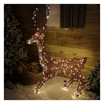 1.4m Premier LED Soft Acrylic Twinkling Christmas Reindeer Stag Decoration in Warm White