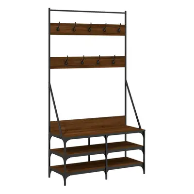 (brown oak, x x cm) vidaXL Clothes Rack with Shoe Storage Garment Rack Clothes Rail Sonoma Oak