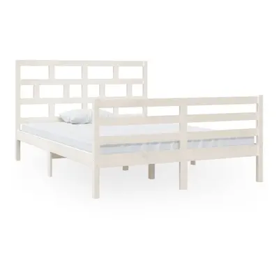 (white, x cm) vidaXL Bed Frame Bed Base Bedstead Bedroom Mattress Foundation Solid Wood Pine