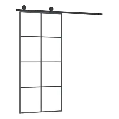 (4x2 grids, x cm) vidaXL Sliding Door with Hardware Set Multi Sizes Horizontal Bars/4x2 Grids