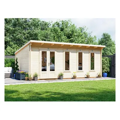 Dunster House Log Cabin Garden Office 6m x 4m Terminator Pent