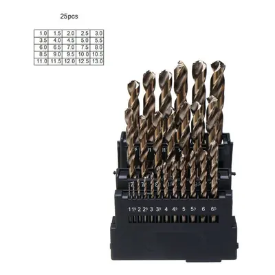 (25pcs Set) M42 HSS Drill Bit Set Edge Head 8% High Cobalt Drill Bit Twist Drill for Stainless S