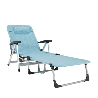 Folding Outdoor Chaise Lounge Positions Adjustable Recliner