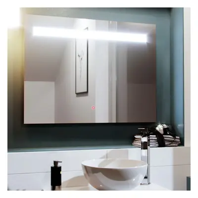 Bar LED 800mm x 600mm Straight Corner Bathroom Mirror