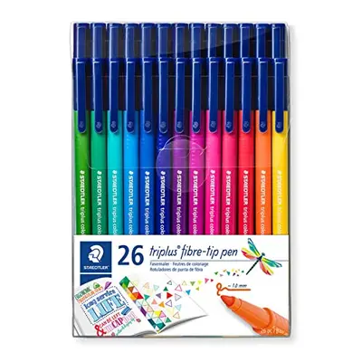 Staedtler Triplus Colour Fibre-Tip Pens, 1.0 mm, Assorted Colours, Pack of