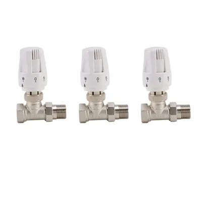 3X 3/4Inch Brass Thermostatic Radiator Valve Straight Type DN20 Automatic Temperature Control Va