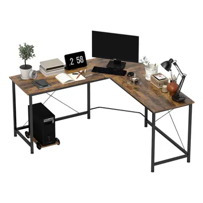 HOMCOM Corner L-Shape Computer Desk Gaming PC Workstation for Home Office