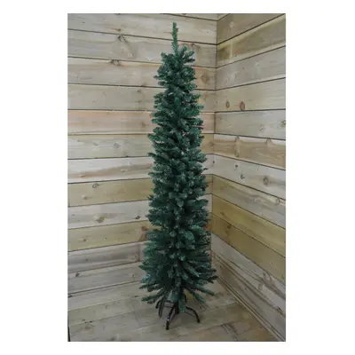 220cm (7ft 3") Premier Pencil Style Slim Christmas Tree in Green