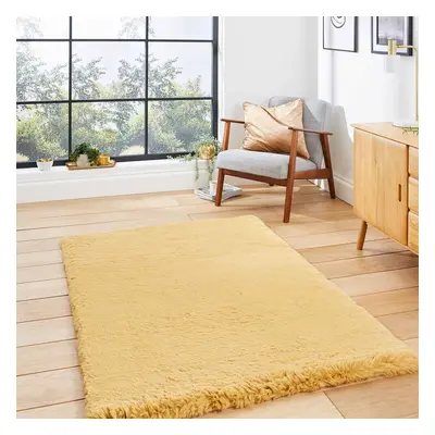 (Mustard Yellow, x cm) Super Soft Fluffy Shaggy Rugs Living Room Bedroom Non Shed cm Thick Shag 