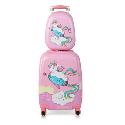 2 PCS Kids Luggage Set Toddlers Carry-on Suitcase & Backpack Set