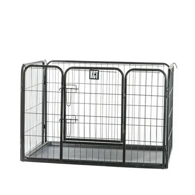 KCT Medium Heavy Duty Pet Play Pen + Floor Indoor/Outdoor Metal Enclosure for Dogs/Puppies