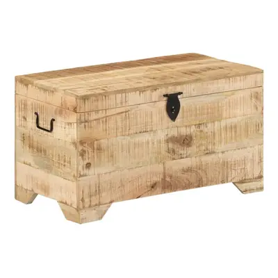 vidaXL Solid Rough Mango Wood Storage Chest Wooden Entryway Hallway Bench