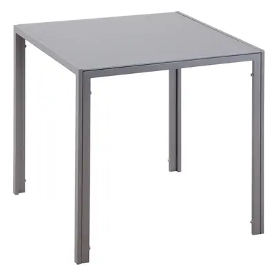 HOMCOM Modern Square Dining Table with Tempered Glass Top & Metal Legs