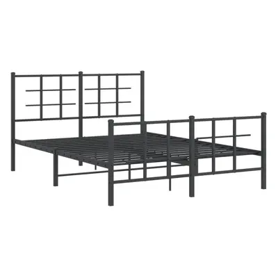 (black, x cm/with headboard & footboard) vidaXL Metal Bed Frame with Headboard Home Bed Base Bed