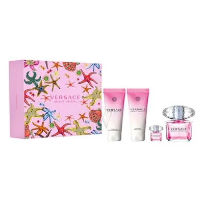 Versace Ladies Bright Crystal 4pc Gift Set Fragrances