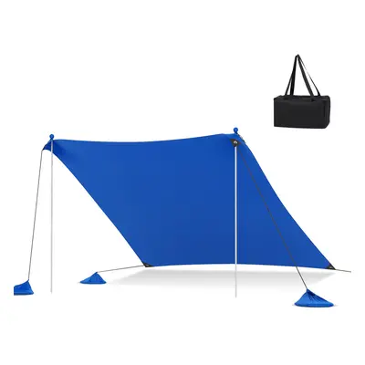 Beach Tent 3M x 3M Outdoor Sunshade Canopy W/ Poles UPF50+ (Blue)