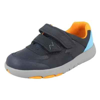 (Navy, UK Child) Boys Clarks Casual Shoes Rex Quest K