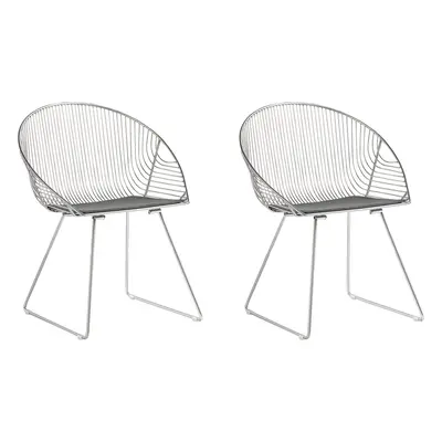 Set of Dining Chairs AURORA Metal Silver