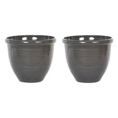 Set of Plant Pots cm Brown TESALIA