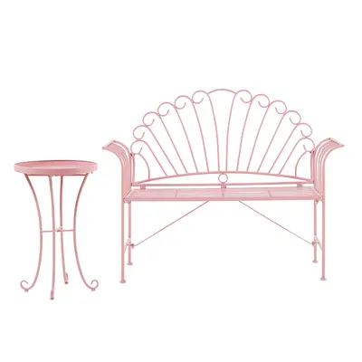 Bistro Set CAVINIA Metal Pink