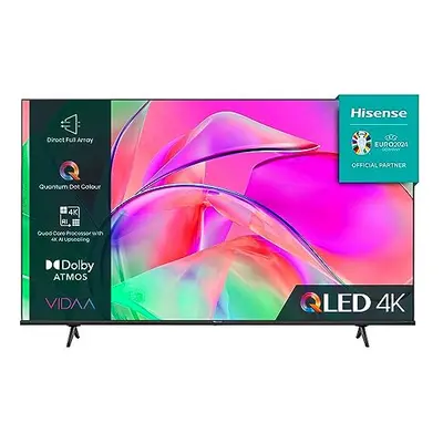 Hisense Inch QLED Smart TV 50E77KQTUK - Quantum Dot Colour, 60Hz VRR, Dolby Vision, Bluetooth&HD